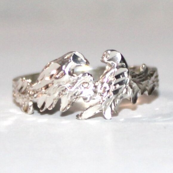 Sterling Silvr Laser Cut Bird Ring - Picture 1 of 6